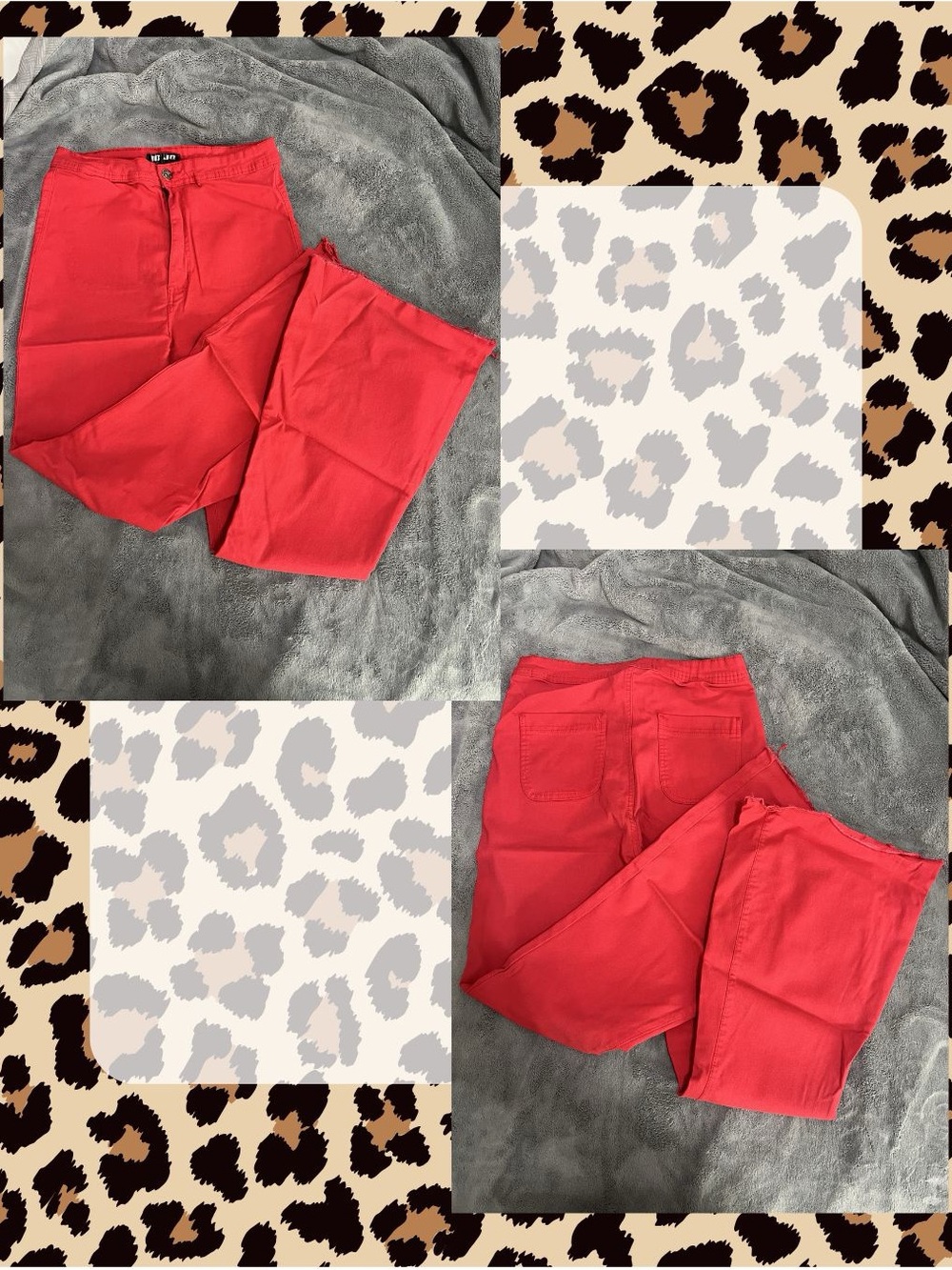 Bright Red High-Waisted Bell Bottoms